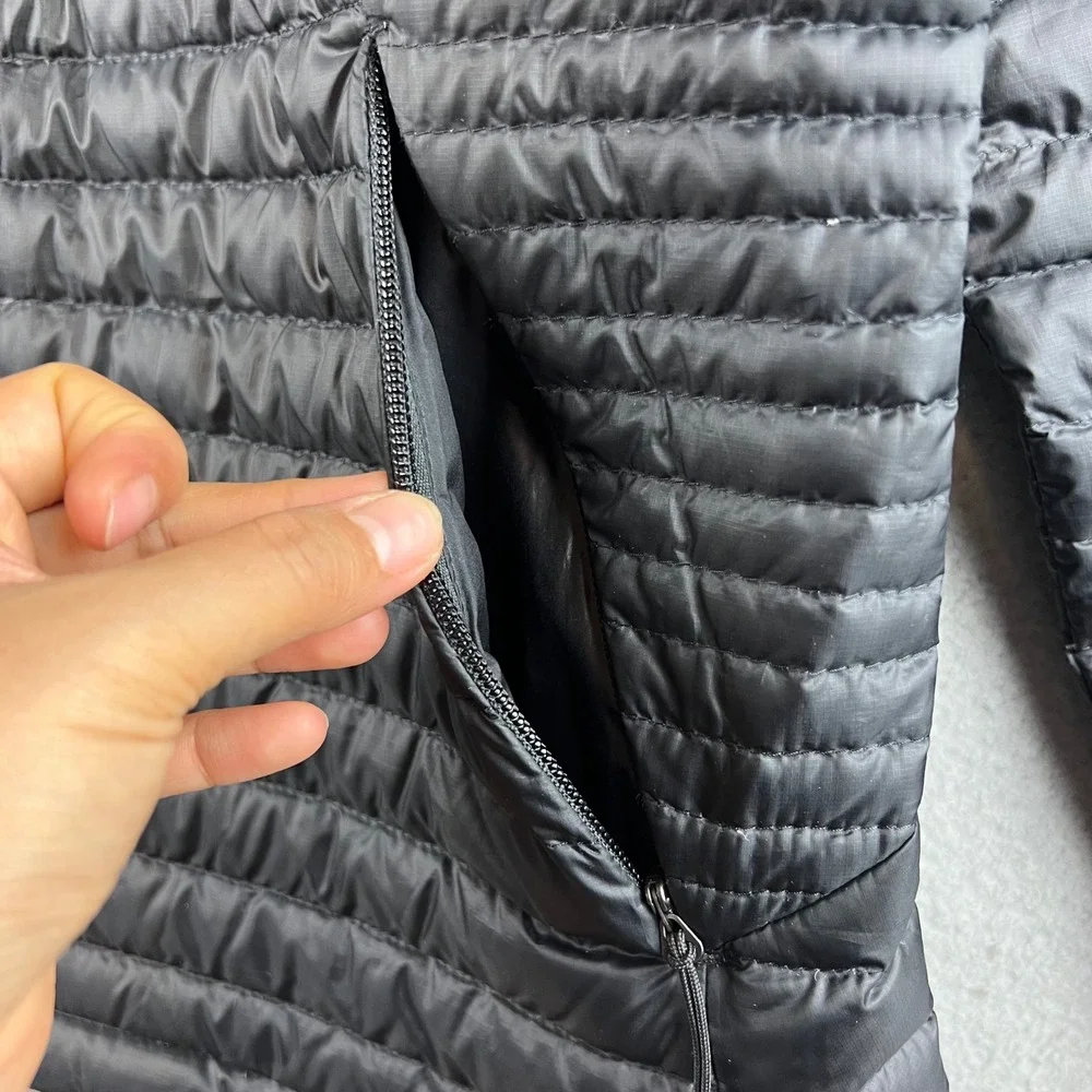 Eddie Bauer First Ascent EB800 Down Jacket Black Puffer Full Zip Womens Large